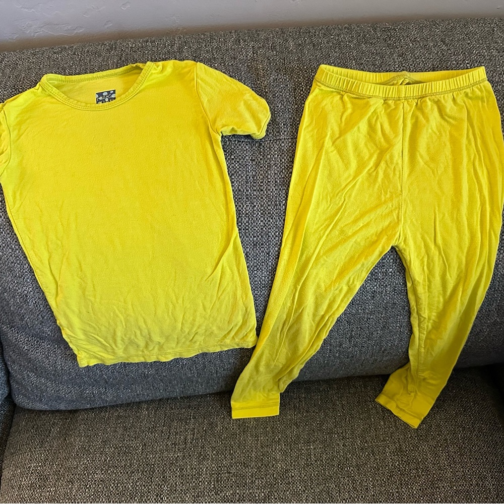 Kickee Pants bamboo yellow pajamas